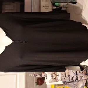 U Rachel Zoe solid black stretch 3/4 sleeve regular size top XL. EUC